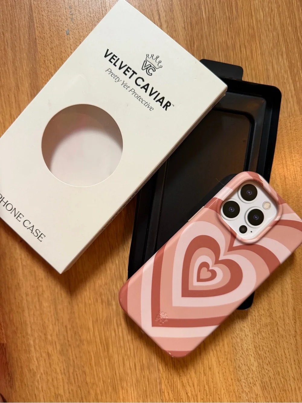 Velvet Caviar Pink Layered Heart iPhone Case New in Box